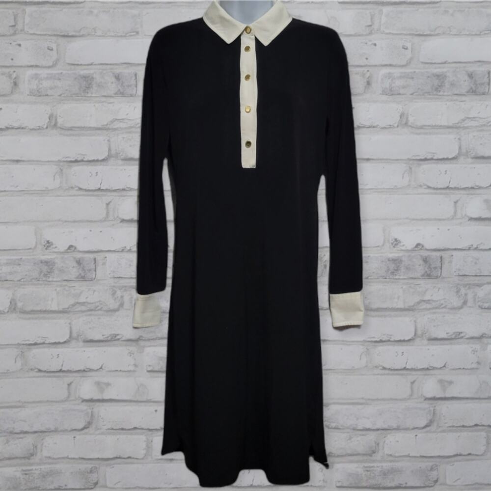 Ivanka Trump Black Dress with Cream Collar & Cuffs
